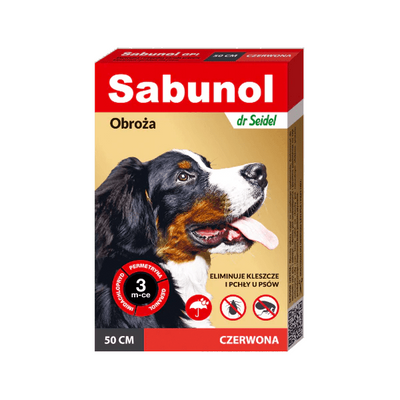 Sabunol Red Collar (50 cm) - Anti-Tick &amp; Anti-Flea Collar for Dogs