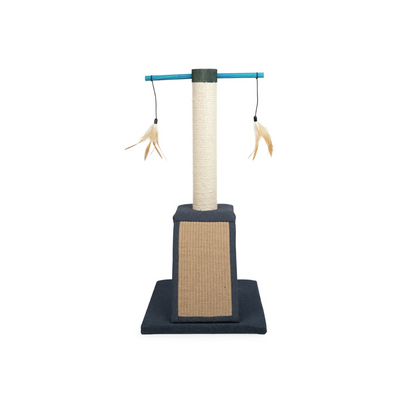 Scratching post, jute rope, rectangular base, with