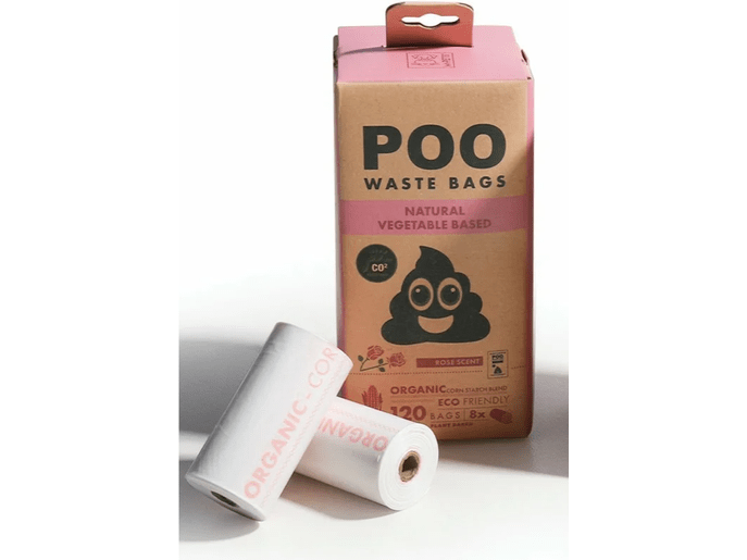 POO Dog Waste Bags (120 bags) - Rose Scented