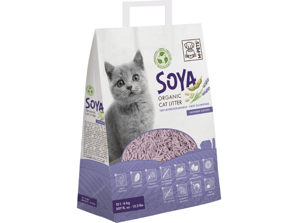 Soya Organic Cat Litter Lavander Scented 15 L - 100% Biodegradable