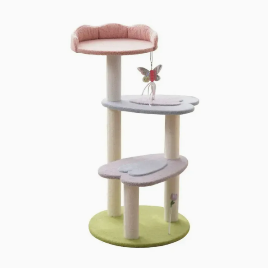 Flower Cat Tree House Scratching Toys 48* 48* H92cm