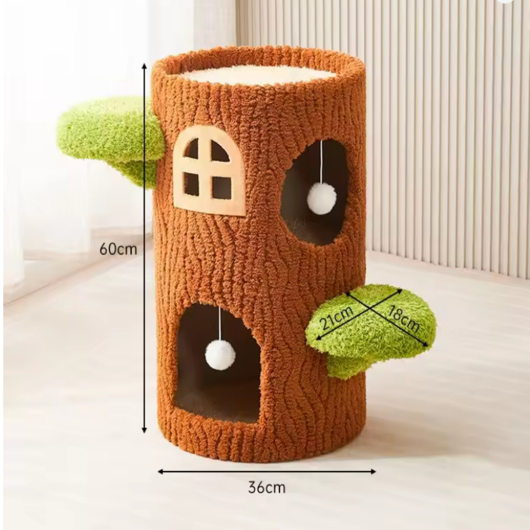 &nbsp;Cozy Multi-Level Cat Tower with Felt Bed 36×36×60cm