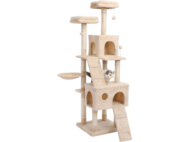 Multi layered luxury cat climbing frame with cat nest