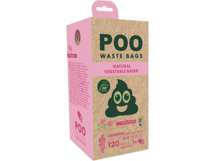 POO Dog Waste Bags (120 bags) - Rose Scented