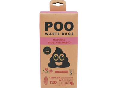 POO Dog Waste Bags (120 bags) - Rose Scented