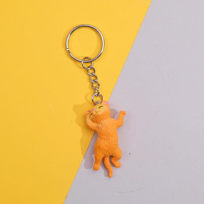 Sleeping Orange Cat Keychain