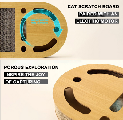 Modern Wooden Cat Scratcher & Electric toys 50*30*6cm