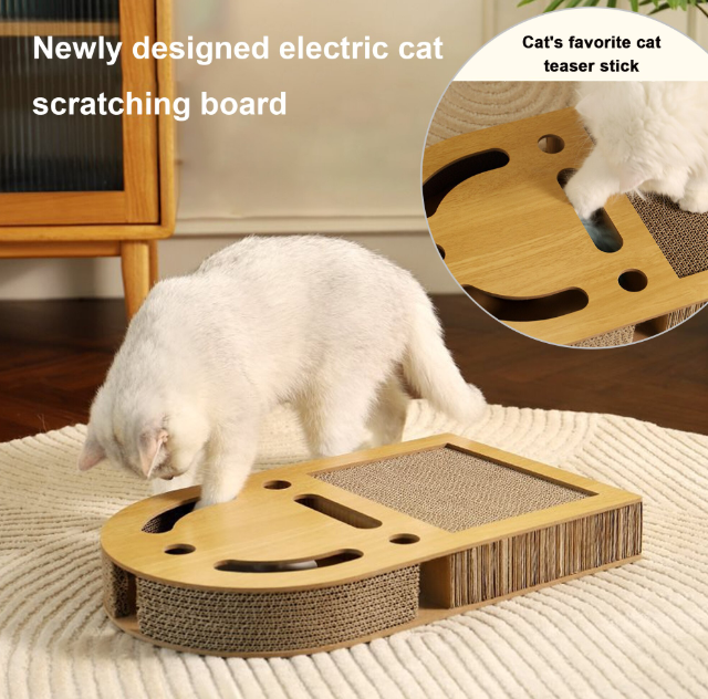Modern Wooden Cat Scratcher & Electric toys 50*30*6cm