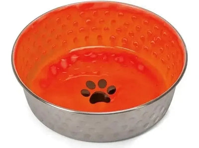 Stainless Steel Bowl with Rubber Rim and Ceramic Finish 2.7L - Model 2108 red