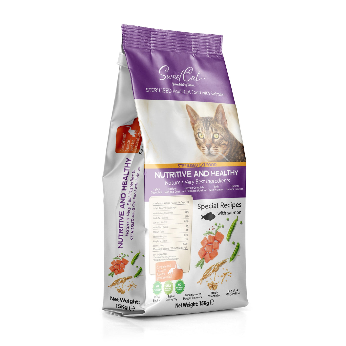 SWEET CAT STERILISED CAT FOOD WITH SALMON 15 KG