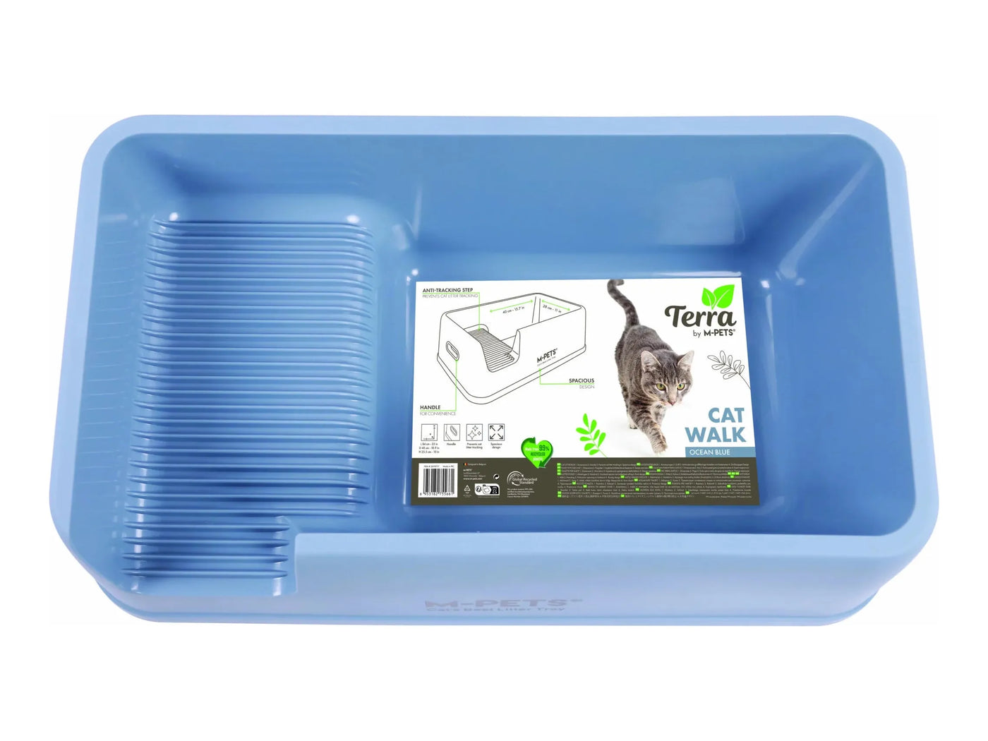 Terra Cat Walk Cat Litter Tray Ocean Blue