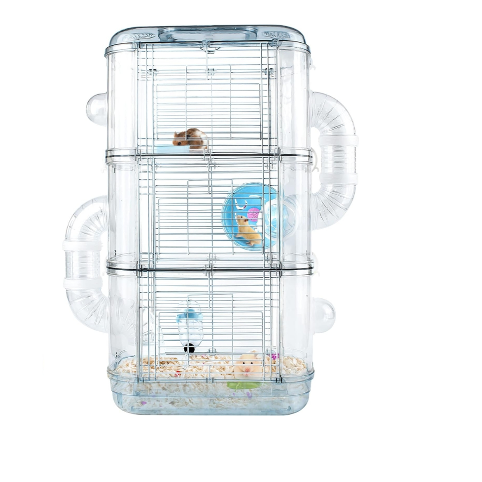 Three layer hamster cage blue 32*21*57 cm