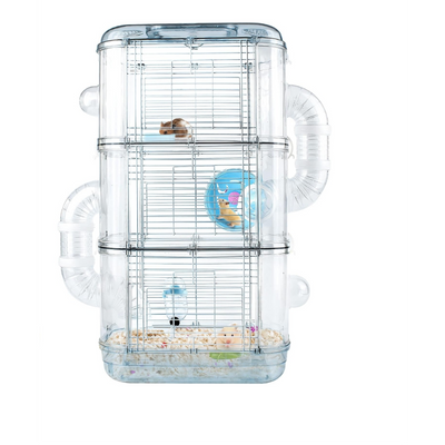 Three layer hamster cage blue 32*21*57 cm