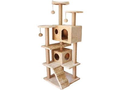 Tower Scratching Post Scratcher Condo Trees House Bed Beige