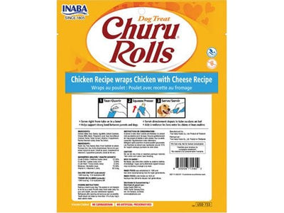 Churu Rolls for Dog Chicken Recipe Wraps Chicken with Cheese Recipe Front Back