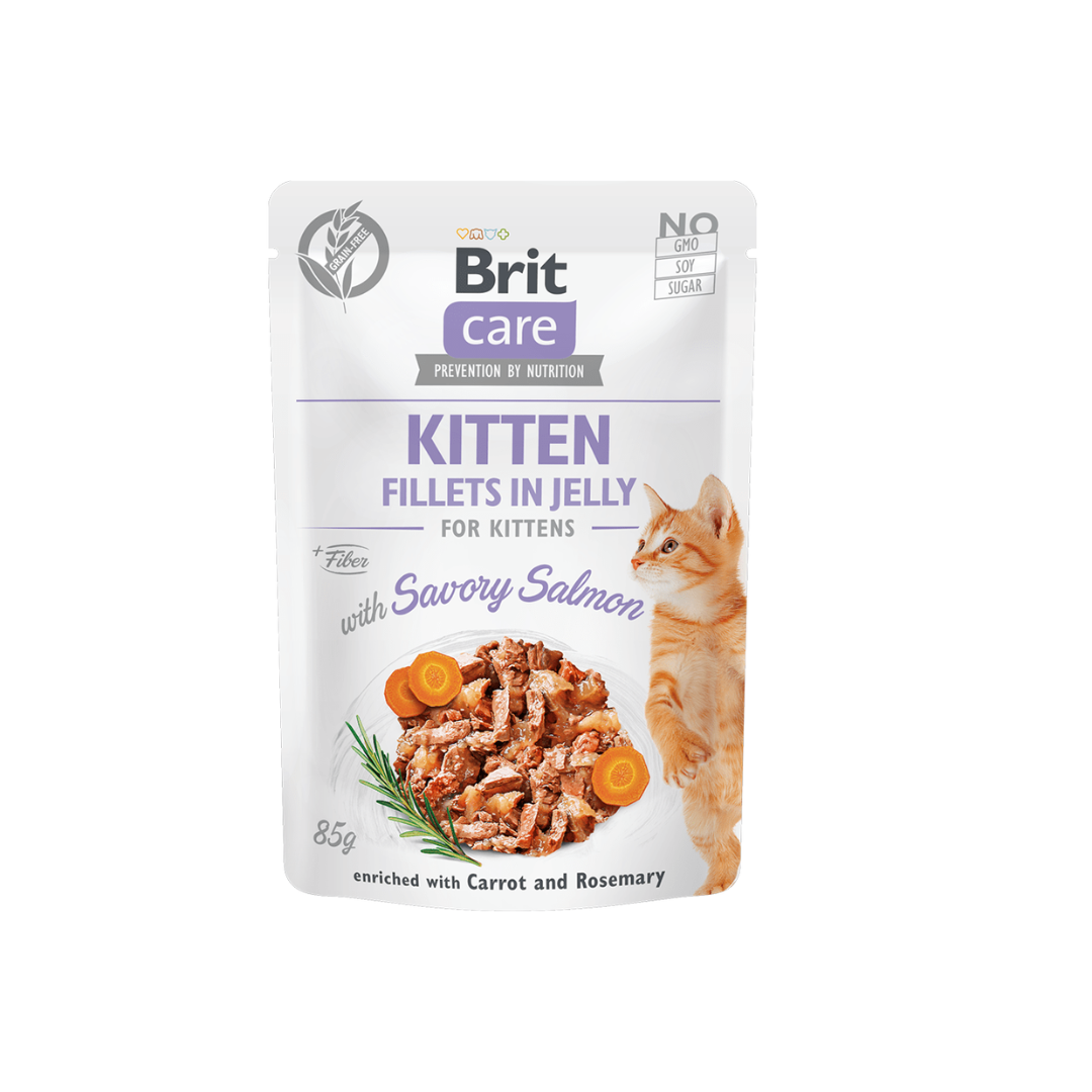 Brit Care Cat -Kitten Fillets in Jelly with Savory Salmon