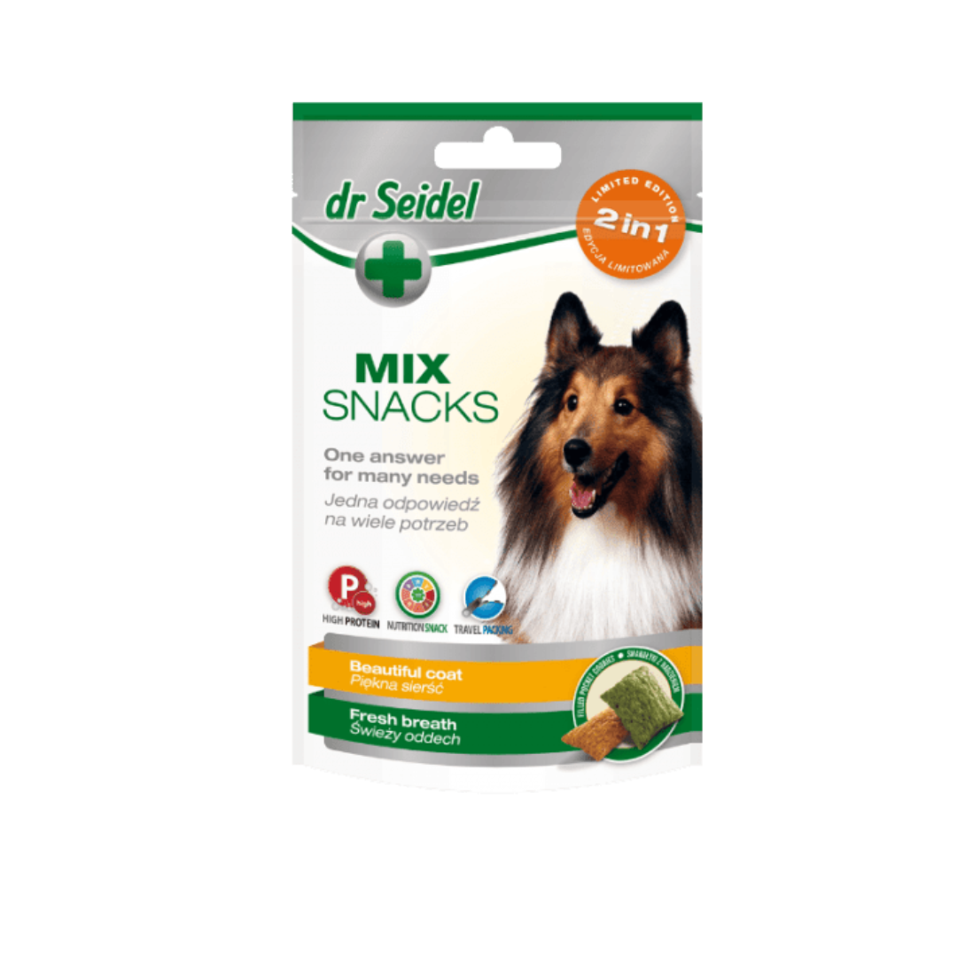 Dr Seidel Snacks For Dogs - Mix 2 In 1 For Beautiful Coat & Fresh Breath 90 G