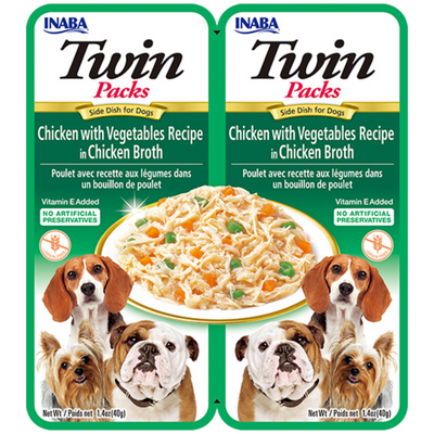 Dog Twin Packs Chicken with Vegetables Recipe in Chicken Broth