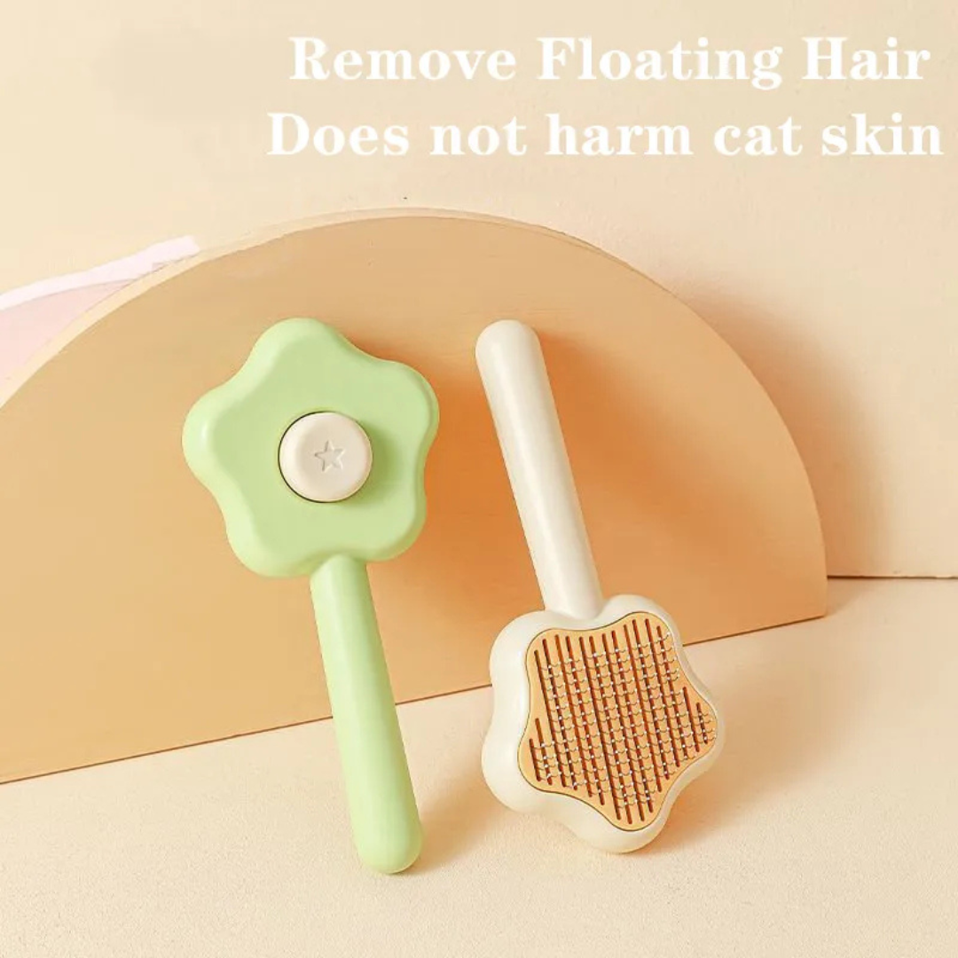 Pet Groomung Magic Wand Self-Cleaning Comb Beige