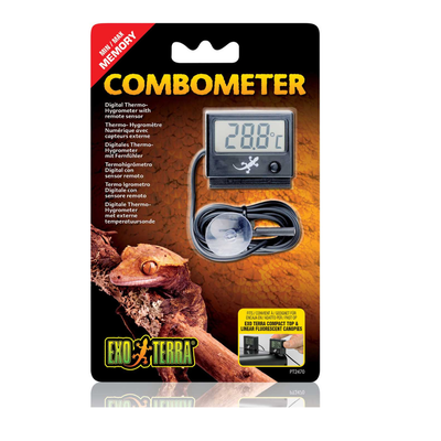 Exo Terra Combometer – Digital Thermo-Hygrometer with Remote Sensor for Reptile Terrariums