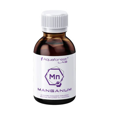 Bottle of Aquaforest Lab Manganum on a white background
