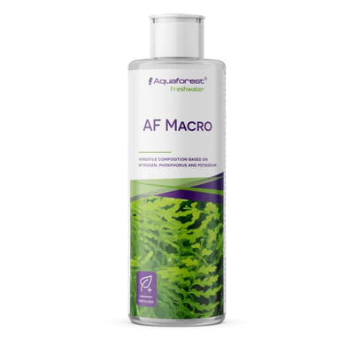 Aquascape product bottle labeled 'AF Macro' on a white background