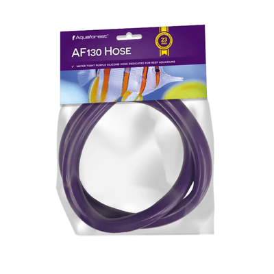 Purple hose in packaging with Aquaforest branding on a white background