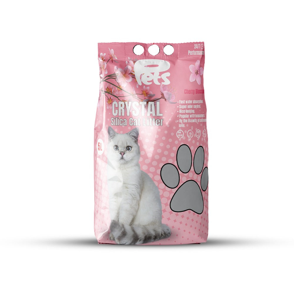 Pets Crystal Silica 5L Cat Litter 1-8mm 2kg with Sakura Scent