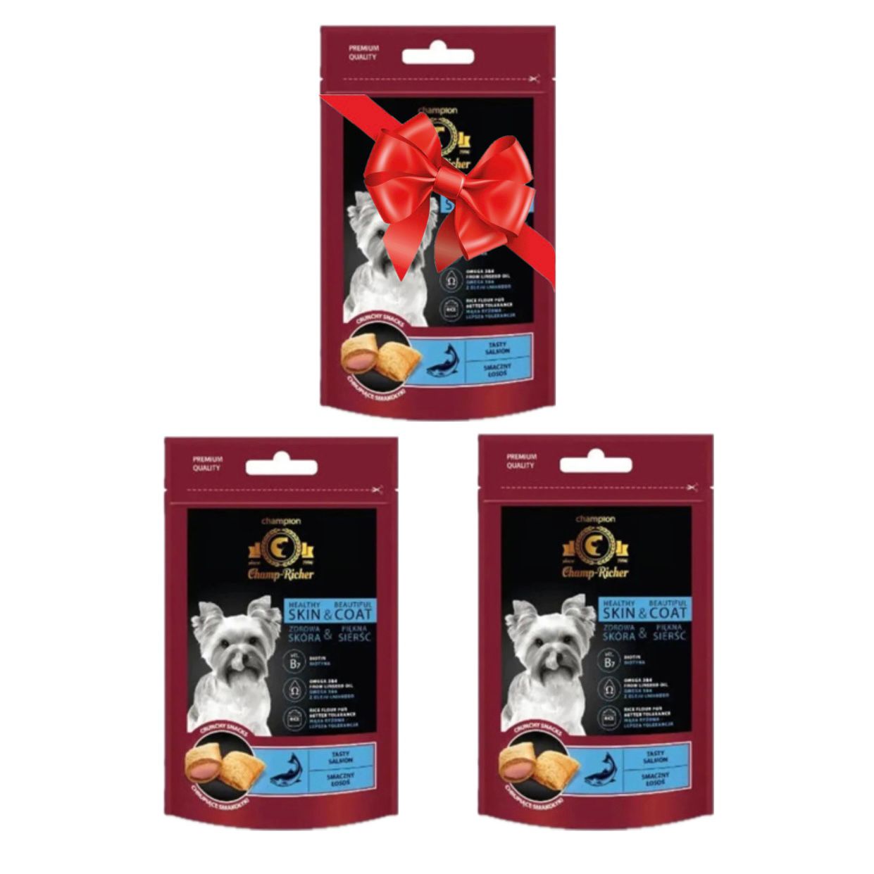 Champ-Richer - Snacks Beautiful Coat And Skin With Salmon 90G Three Packs