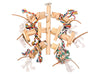 Wooden Pendant Toy with Leather &amp; Rope for Birds