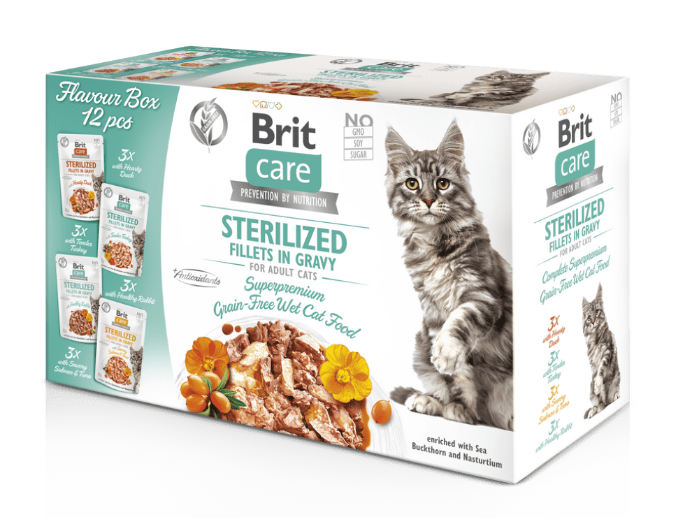 Brit Care Cat Flavour box Sterilized Fillet in Gravy, 12*85