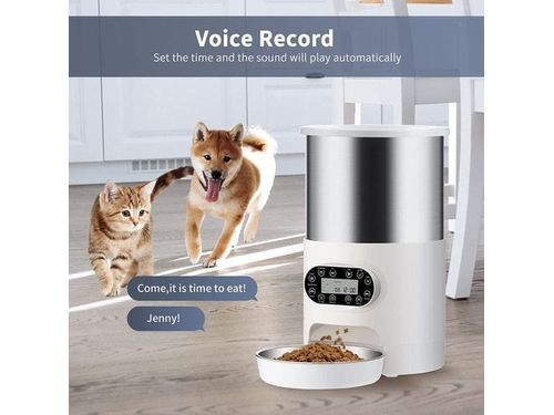 4.5L Cylindrical Stainless Steel Automatic Pet Feeder