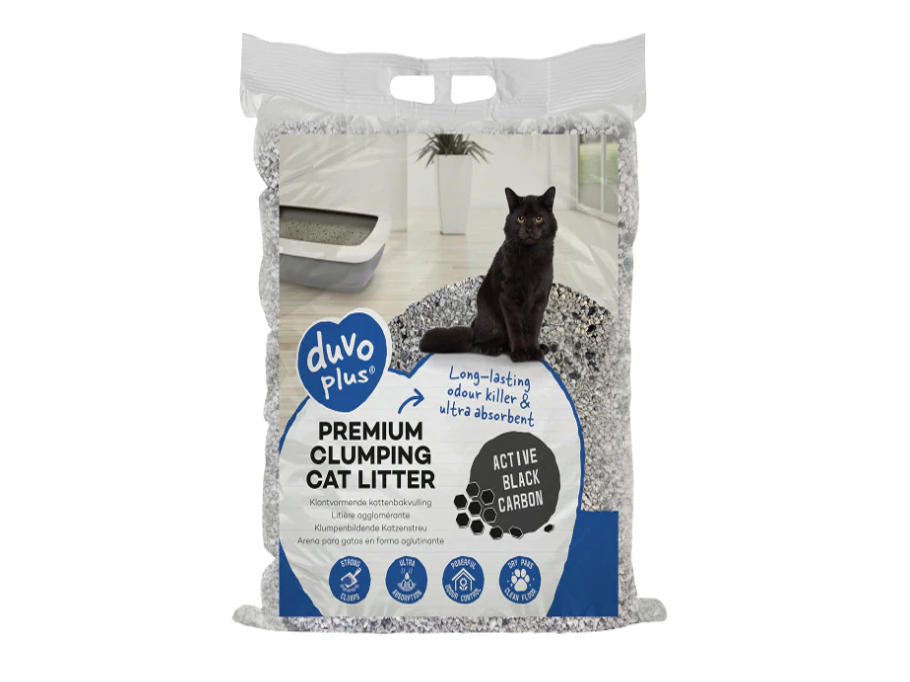 Premium clumping cat litter black carbon 12kg