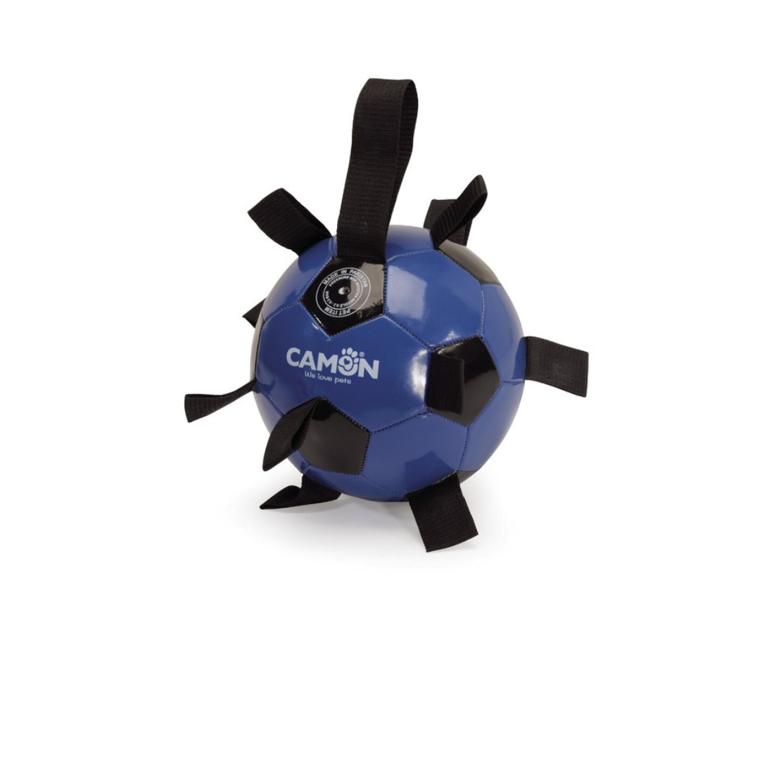 camon Soccer ball for Dogs blue/back toy