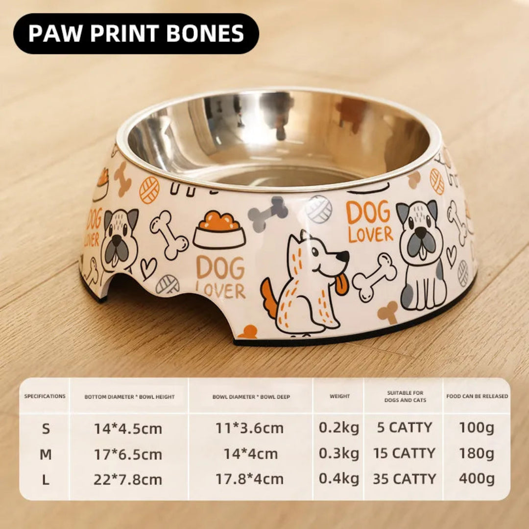 HOOPET Universal Pet Feeding Bowl (Paw Print Bone) M 70930