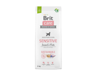 dog food featuring Brit's Nature's Feast Protein Blend, made with insect protein and sustainable fish. Nutritious kibble with apple essence for all life stages