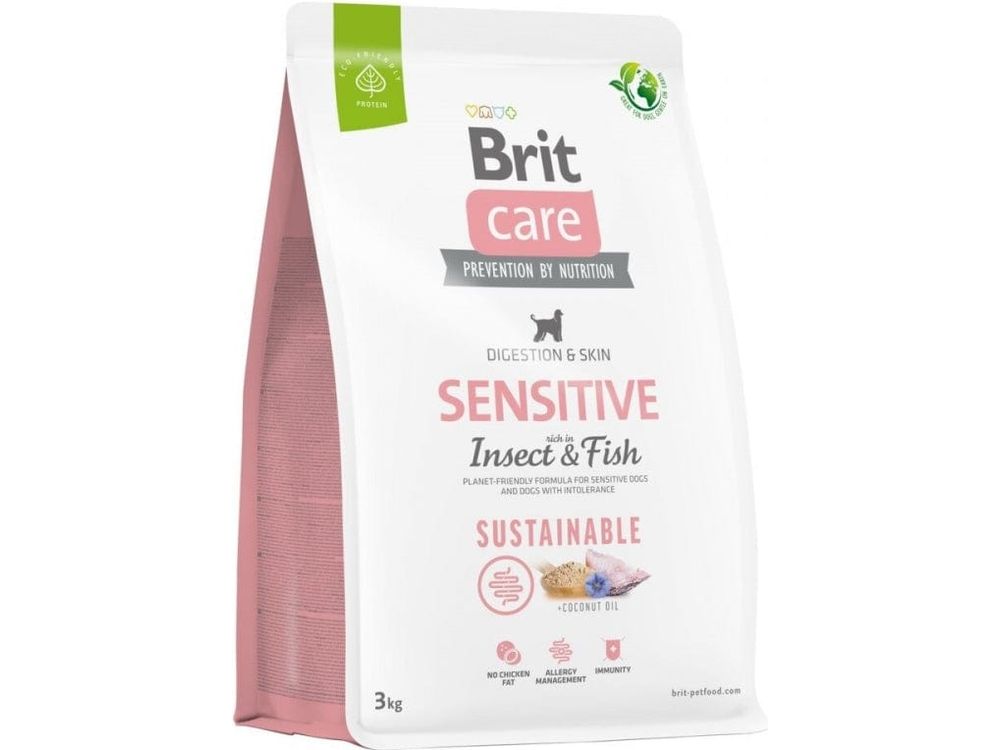dog food from Brit, made with dehydrated insect and fish protein. Suitable for all life stages, this kibble is nutritionally balanced and enriched with apple essence and essential vitamins, providing quality nutrition while being kind to the planet