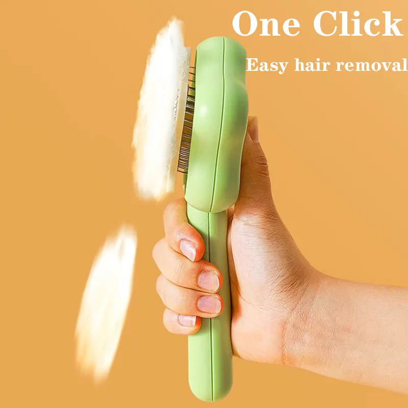 Pet Groomung Magic Wand Self-Cleaning Comb Beige