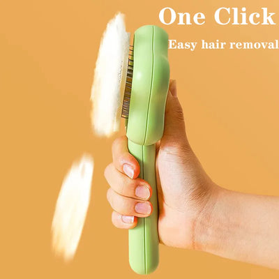 Pet Groomung Magic Wand Self-Cleaning Comb Beige