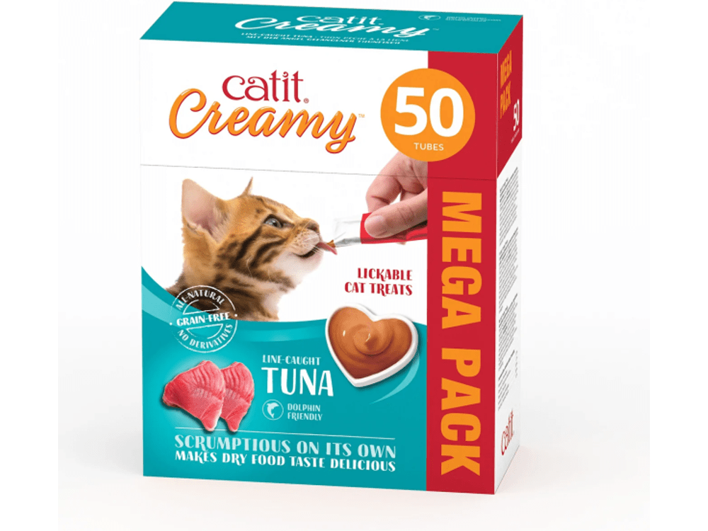 Catit Creamy Treats Mega Pack Tuna, 50 Tubes/Box