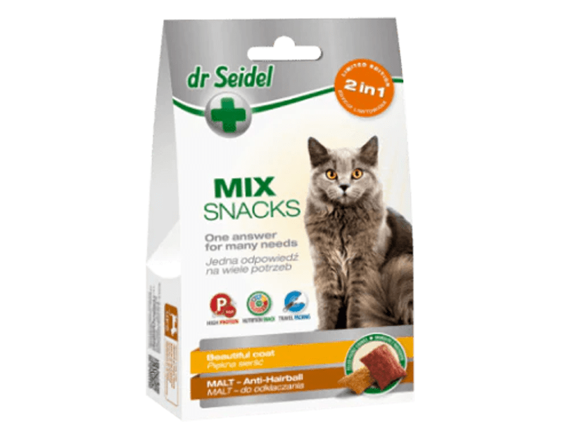 Dr Seidel Snacks For Cats - Mix 2 In 1 For Beautiful Coat & Malt 60 G