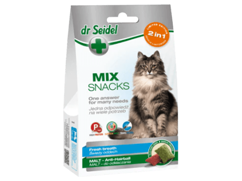 Dr Seidel Snacks For Cats - Mix 2In 1 For Fresh Breath & Malt 60 G