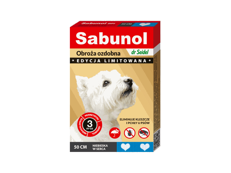 Sabunol Blue In Hearts Anti-Flea And Anti-Tick Collar For Dog 50Cm