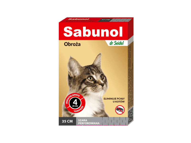 Sabunol Collar For Cat, Grey Color, 35 Cm