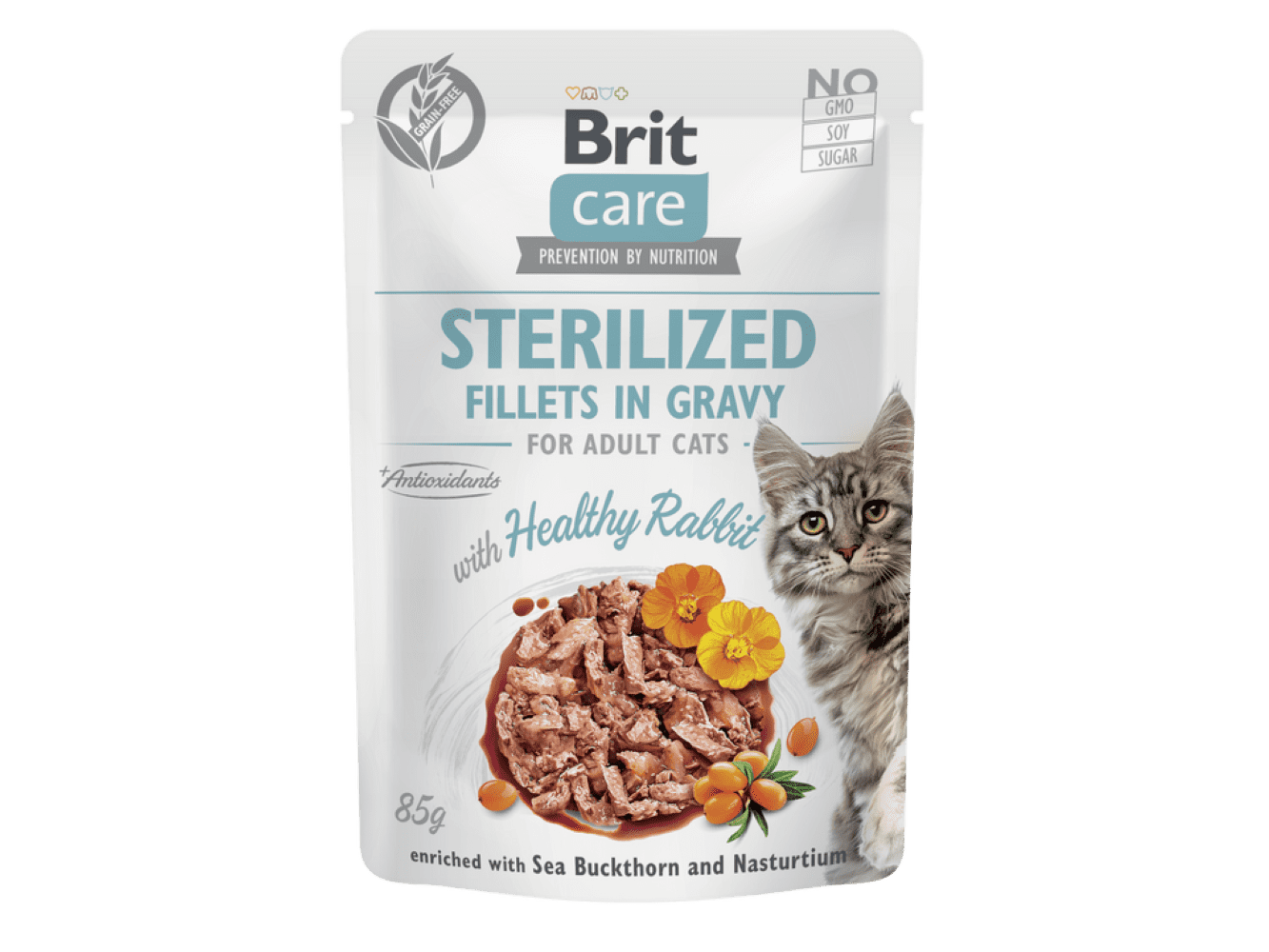 Brit Care Cat Sterilized.Fillets in Gravy with Healthy Rabbit 85 g