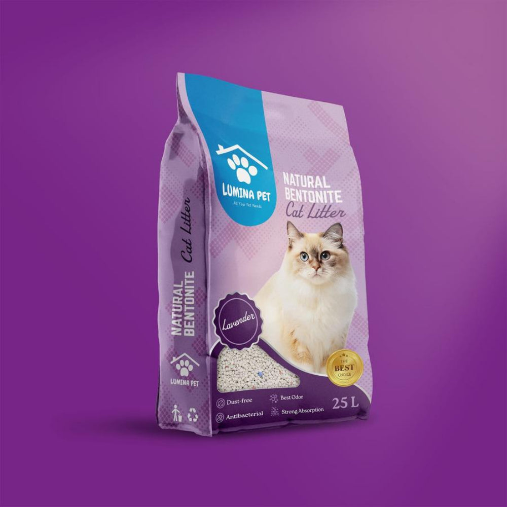 Scented Bentonite Cat Litter Lavender Flavor 25L-20kg