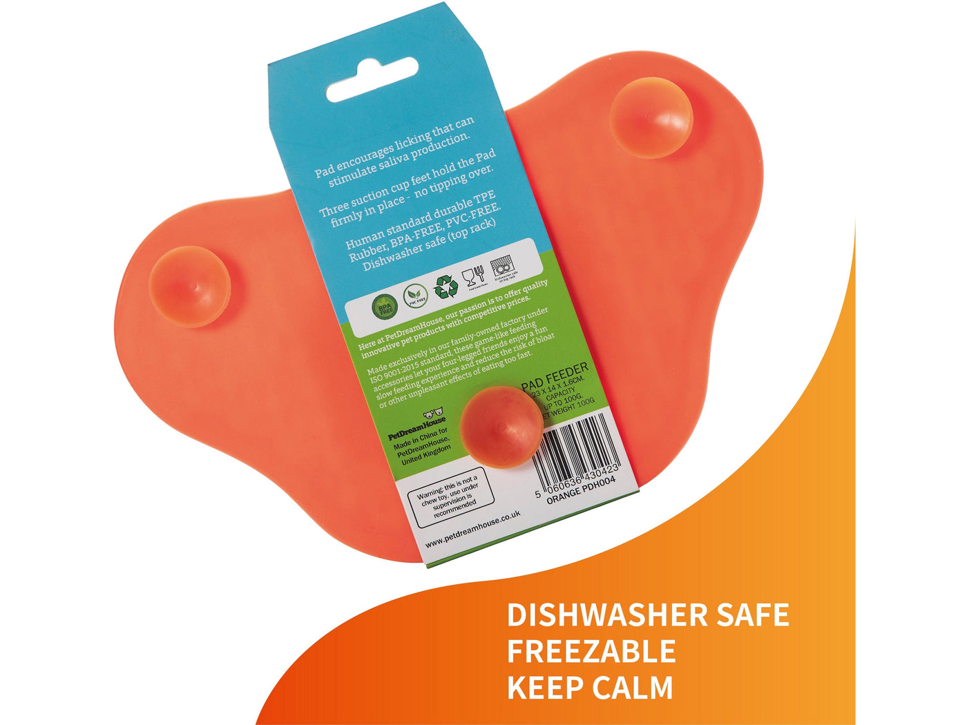 PetDreamHouse PAW Lick Pad Orange