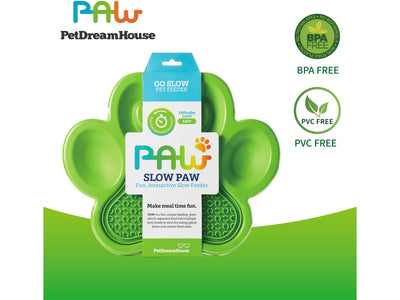 PetDreamHouse PAW 2-in-1 Slow Feeder & Lick Pad Green