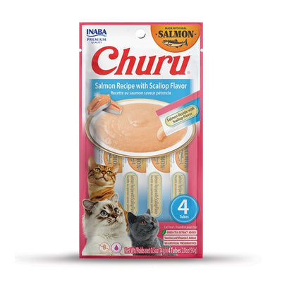 Churu Salmon Recipe with Scallop Flavors 14 g x 4 tubes x6 packs