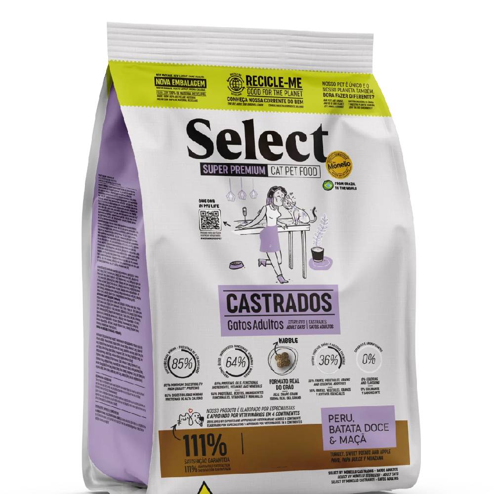 Select by Monello Castrados - Gatos Adultos 8x1,5Kg